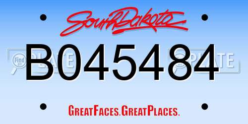 B045484 South Dakota License Plate