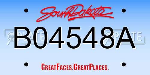 B04548A South Dakota License Plate