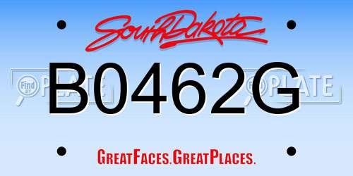 B0462G South Dakota License Plate