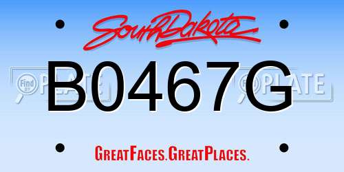 B0467G South Dakota License Plate