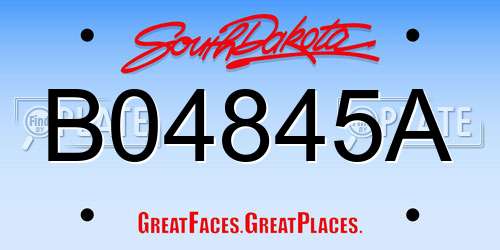 B04845A South Dakota License Plate