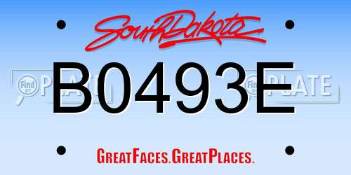 B0493E South Dakota License Plate