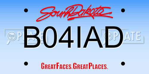 B04IAD South Dakota License Plate