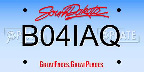 B04IAQ South Dakota License Plate
