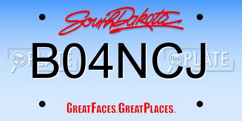 B04NCJ South Dakota License Plate