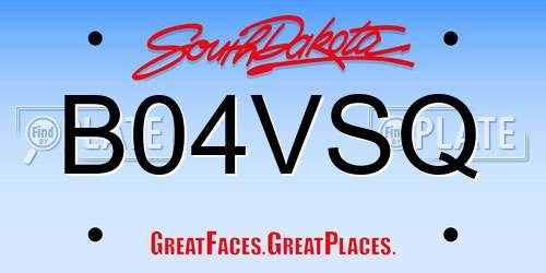 B04VSQ South Dakota License Plate