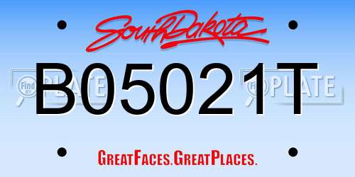 B05021T South Dakota License Plate