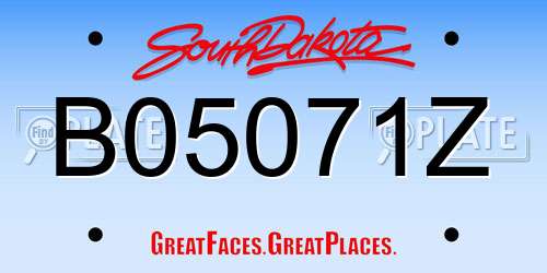 B05071Z South Dakota License Plate