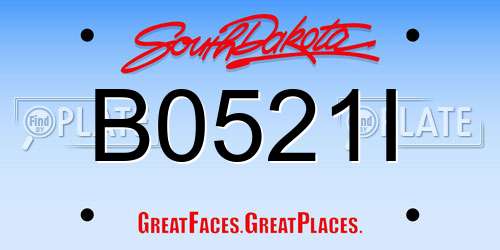 B0521I South Dakota License Plate