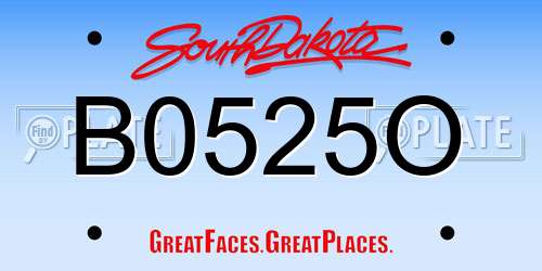 B0525O South Dakota License Plate