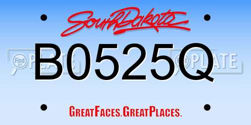 B0525Q South Dakota License Plate