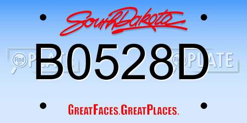 B0528D South Dakota License Plate