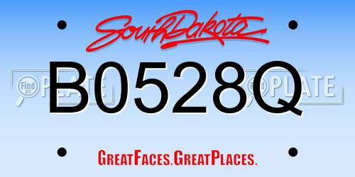 B0528Q South Dakota License Plate