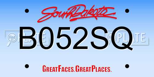 B052SQ South Dakota License Plate