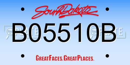 B05510B South Dakota License Plate