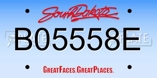 B05558E South Dakota License Plate