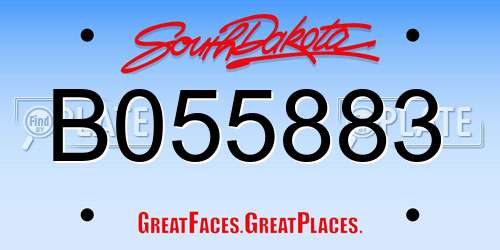 B055883 South Dakota License Plate