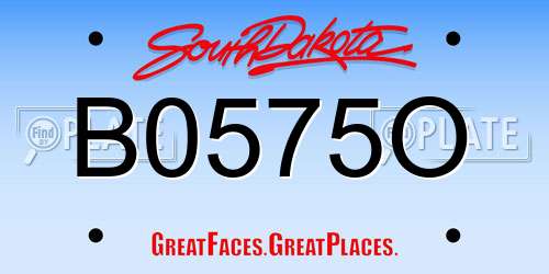 B0575O South Dakota License Plate