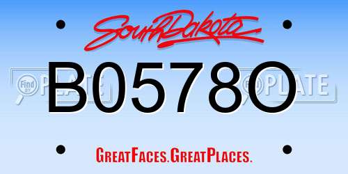 B0578O South Dakota License Plate