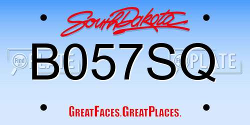 B057SQ South Dakota License Plate