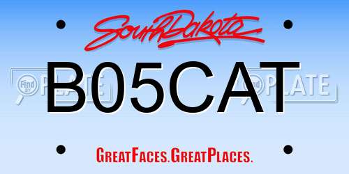 B05CAT South Dakota License Plate