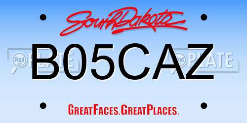 B05CAZ South Dakota License Plate