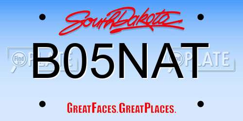 B05NAT South Dakota License Plate