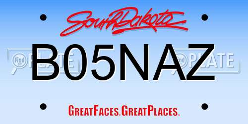 B05NAZ South Dakota License Plate