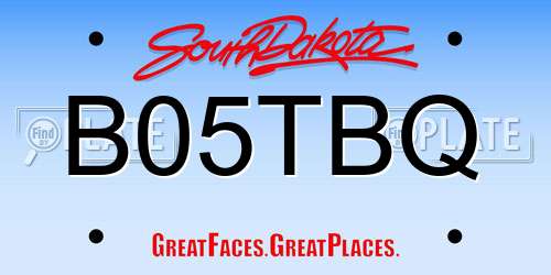 B05TBQ South Dakota License Plate