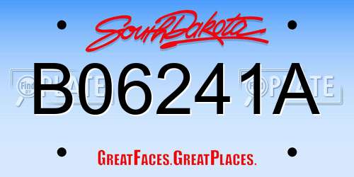 B06241A South Dakota License Plate