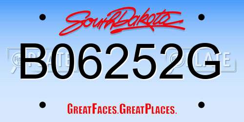 B06252G South Dakota License Plate