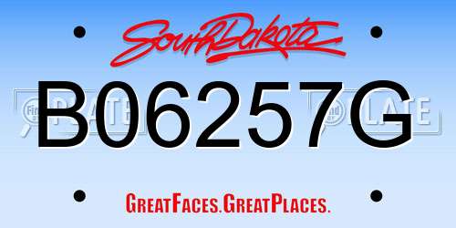 B06257G South Dakota License Plate