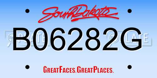 B06282G South Dakota License Plate