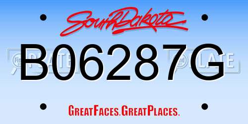 B06287G South Dakota License Plate