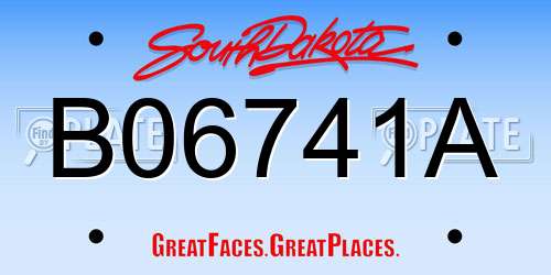 B06741A South Dakota License Plate