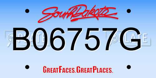B06757G South Dakota License Plate