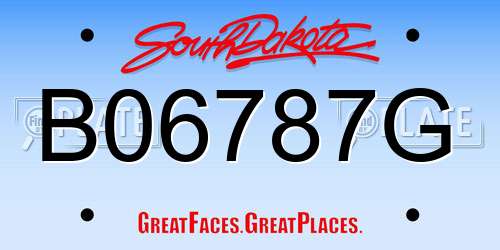 B06787G South Dakota License Plate