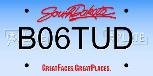B06TUD South Dakota License Plate