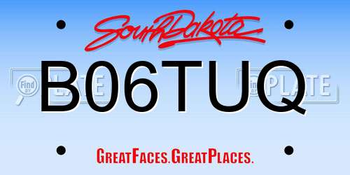 B06TUQ South Dakota License Plate