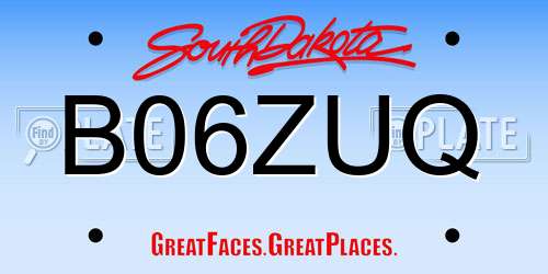 B06ZUQ South Dakota License Plate