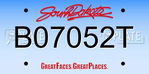 B07052T South Dakota License Plate