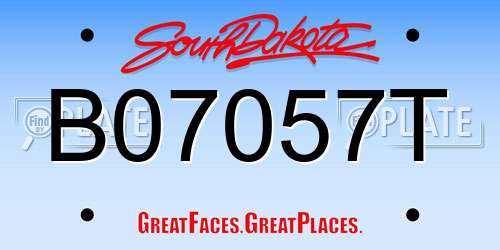 B07057T South Dakota License Plate