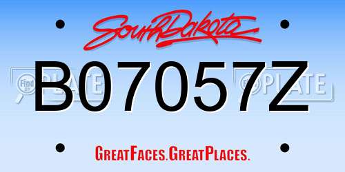 B07057Z South Dakota License Plate