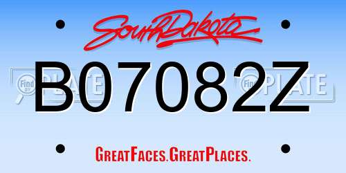 B07082Z South Dakota License Plate