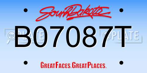 B07087T South Dakota License Plate