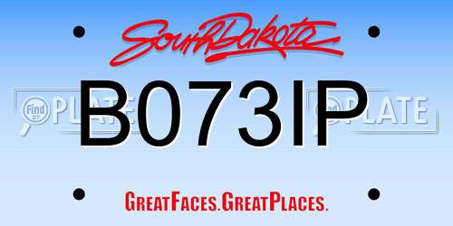 B073IP South Dakota License Plate