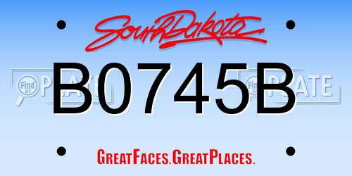 B0745B South Dakota License Plate