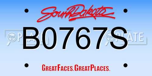 B0767S South Dakota License Plate