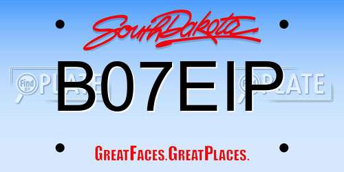 B07EIP South Dakota License Plate