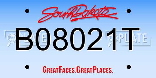 B08021T South Dakota License Plate